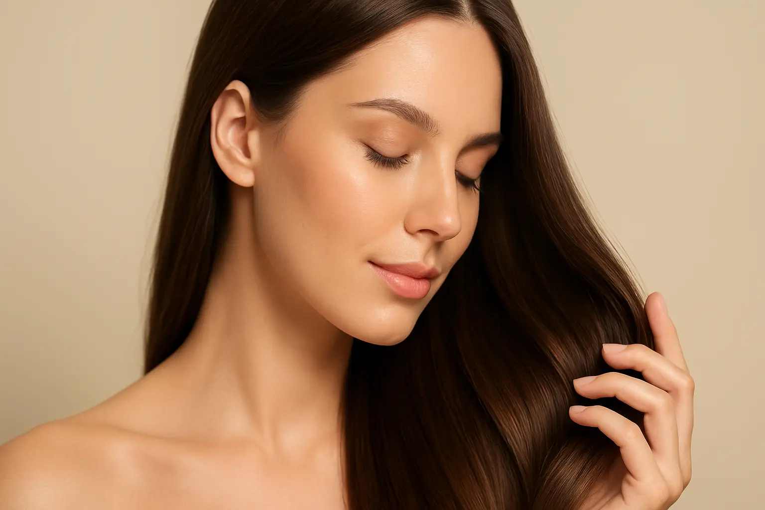 Hair health specialist in Lisbon examining damaged hair and preparing professional hair recovery treatment